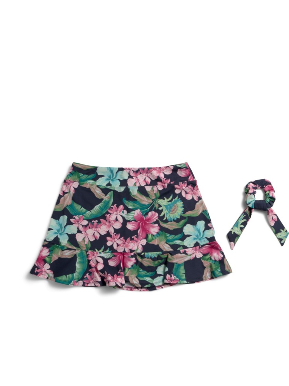 Tommy Bahama Ruffle Hem Floral Skort with Matching Scrunchie - Picture 2 of 4